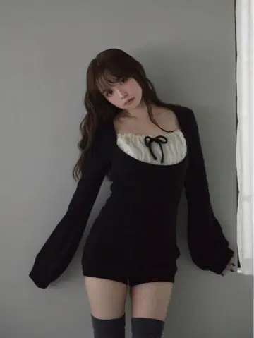 ANDMARY 앤드마리 Raven gather set up 블랙