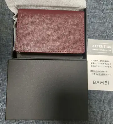 BAMBI 버건디 (와인색) 가죽 명함지갑