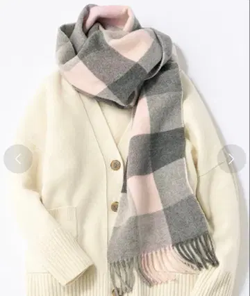 23구 big 머플러 체크 무늬 울 100%