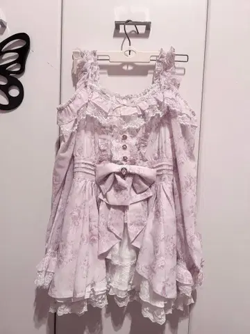 LIZLISA 로즈 리본 쉬폰 셋업 핑크