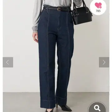 새상품 제나 네이비 센터 심 데님 팬츠 F 사이즈 혁명 팬츠
