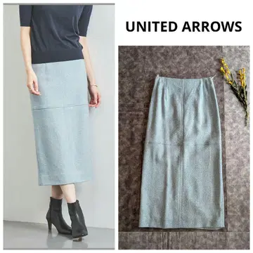 UNITED ARROWS 멜란지 트위드 타이트 롱 스커트