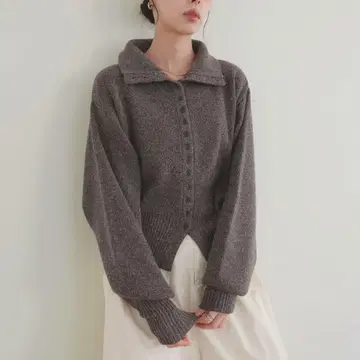 LIAN 버튼 디자인 2WAY 넥 니트 블랙 FREE