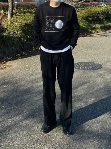 coast.delirante 블랙 그래픽 프린트 맨투맨 M