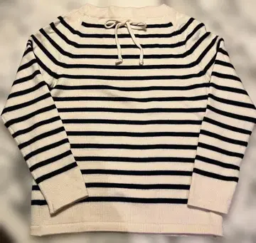 유리 파크 보트넥 보더 울 니트 S