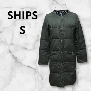 SHIPS 쉽스 S 노카라 퀼팅 다운 코트 블랙