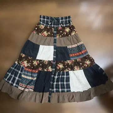 패치워크 플레어 스커트