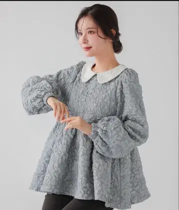 fitmore 카라 부착 볼륨 슬리브 상의