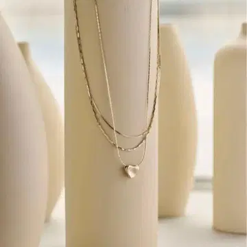 이비츠 하트 3연 목걸이