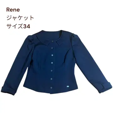 Rene basic 르네 라운드 칼라 자켓 네이비 34 포멀