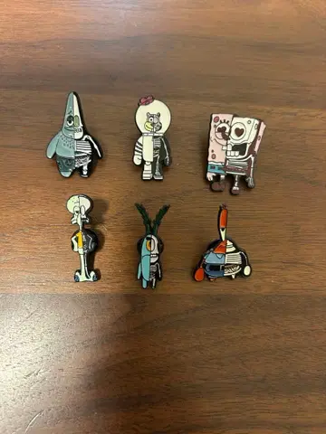 스펀지밥 핀 배지 6개 세트