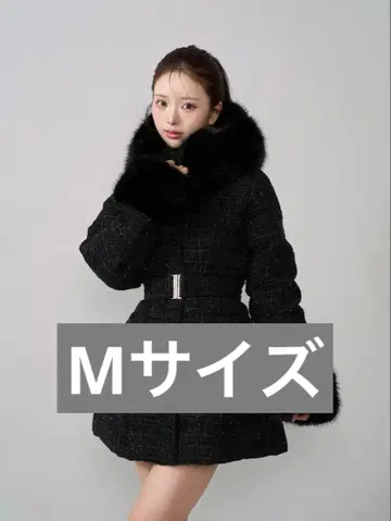 미사용 새상품 Darich 레이디 미디 트위드 다운 코트 M