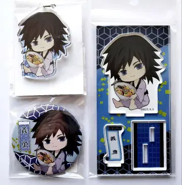 토미오카 기유 귈귈 아크릴 피규어 키링 캔뱃지 3종 세트