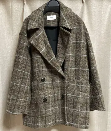 SHIPS 슬라이버 체크 코트