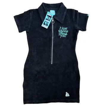 FR 2월 복숭아 블랙 미니 원피스