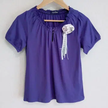 [ 미사용 새상품 ] 이스트 보이 반팔 티셔츠 코사지 무지 보라색