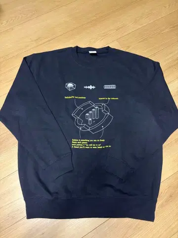 Noouk_네이비 그래픽 맨투맨 L