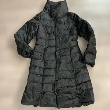 블랙 다운 자켓 미디 기장