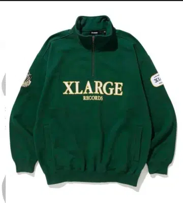 XLARGE RECORDS 그린 맨투맨 L 사이즈 하프 지퍼
