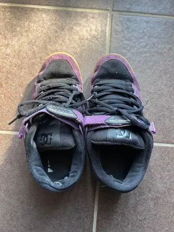 DC 블랙 보라색 스니커즈 벨크로 스트랩 포함