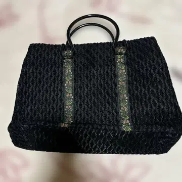 블랙 뜨개질 핸드백