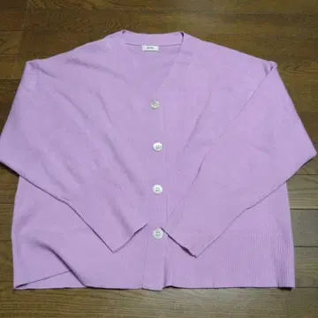 ROPE 캐시미어 혼방 퍼플 가디건 정가 18000엔
