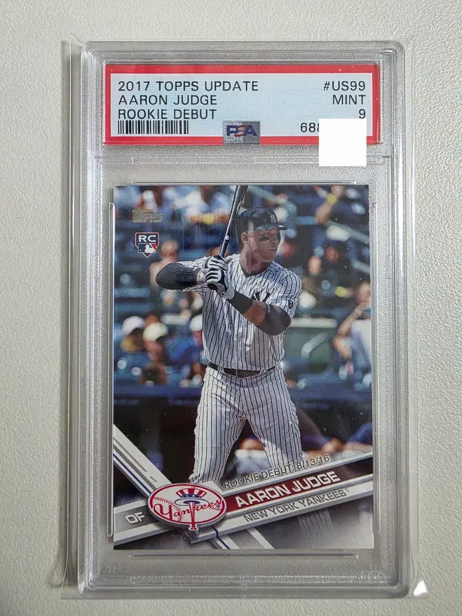 2017 mlb 탑스 업데이트 애런 저지 PSA 9 카드 뉴욕양키스