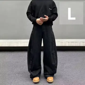 L 사이즈 다크 데님 와이드 팬츠 배기 데님 한국 Y2K 스트릿