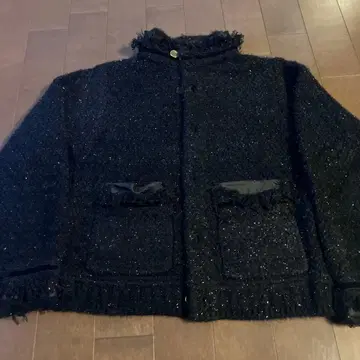 샤기 니트 자켓