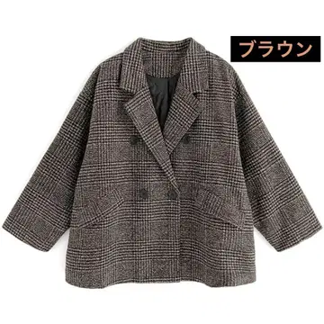 GRL 글렌체크 트위드 자켓 브라운 at2131