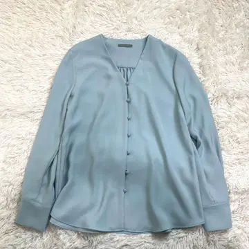 theory luxe RONDI 싸개 버튼 블라우스 세탁 가능 드레이프감