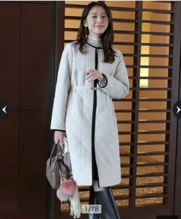 JUSGLITTY 퀼팅 충전솜 미들 코트