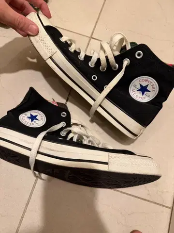 컨버스 올스타 블랙 하이컷 꽃무늬