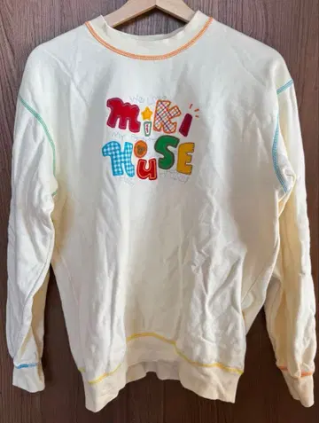 미키하우스 M 트레이닝복 맨투맨 크림색