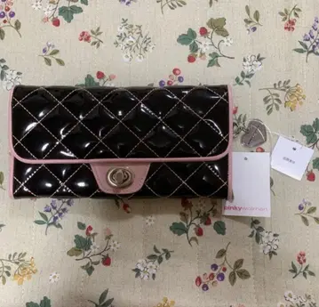 pinky woman 퀼팅 장지갑 블랙/핑크