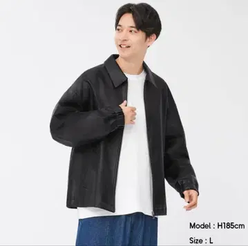 GU 인조 가죽 오버 사이즈 블루종 L