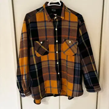 BIG MAC 빅맥 체크 헤비 플란넬 셔츠 브라운 아메카지