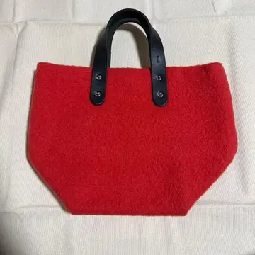 템베아 빨간색 펠트 토트백