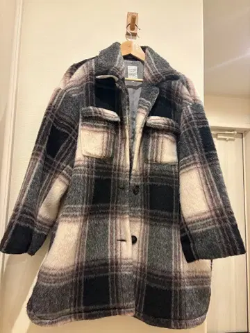 체크 무늬 코트 (Right-on)