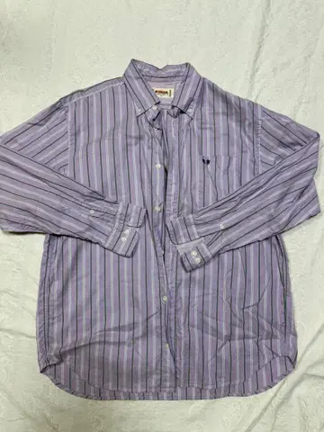 [새상품급] M'GREGOR 보라색 스트라이프 버튼다운 셔츠 XL