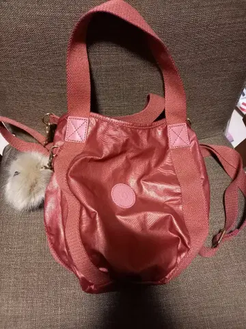 kipling 핑크 합성 피혁 백 퍼 몽키 포함