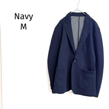 네이비 테일러드 자켓 보더 안감 심플 겉옷