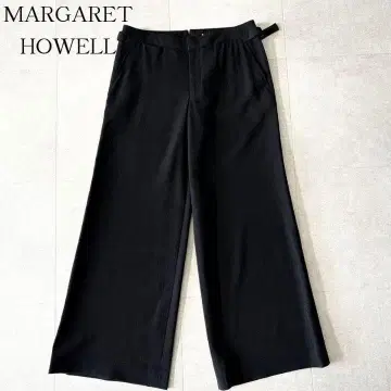 컨디션 최상 마가렛호웰 사이드 벨트 울 와이드 팬츠 1 S 블랙