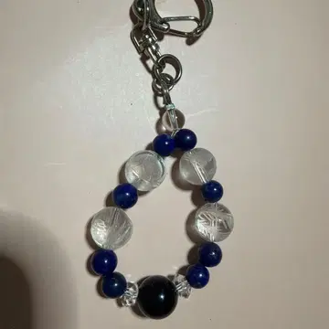 사신 수정 모리온 블랙 크리스탈 라피스라줄리 키링