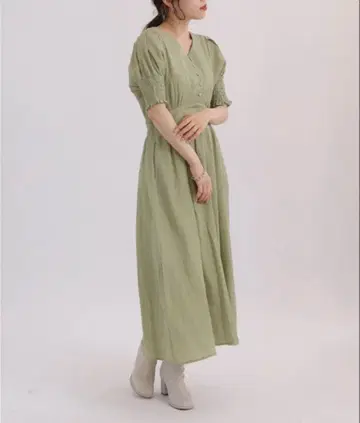 레이 카즌 립플 체크 원피스