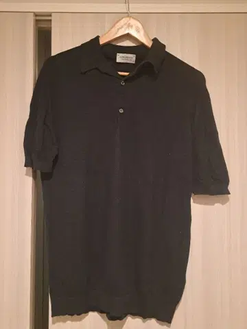 JOHN SMEDLEY 블랙 피케 셔츠 L