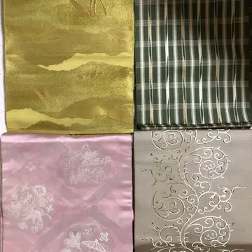 순수 실크 나고야 오비 4개 모듬 리메이크 등 재료