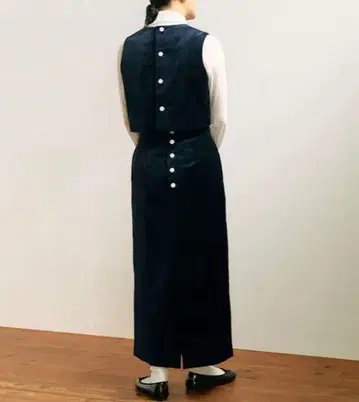 fig London 벨벳 스커트 네이비