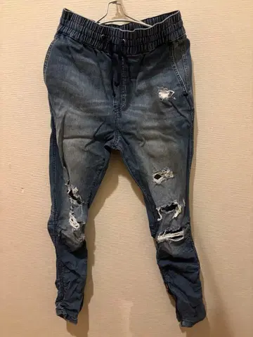 H&M 데님 조거 팬츠 데미지 가공