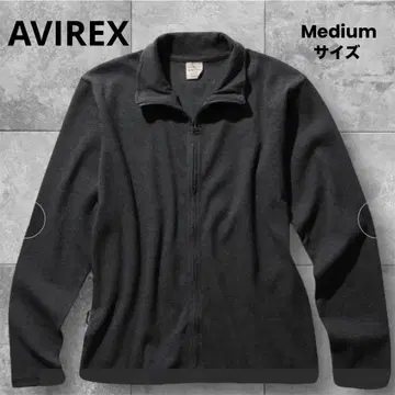 AVIREX 아비렉스 지퍼 리브 자켓 [ 블랙 ]